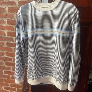 PALACE Black and White Striped Crewneck Sweater
